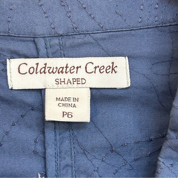 Coldwater Creek Blue Lightweight Jacket Women’s Petite 6 Shaped Fit Shaoed Fit - Picture 5 of 6